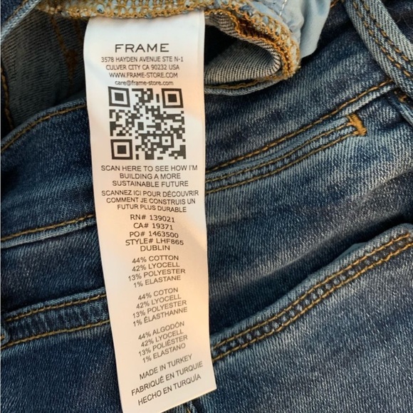 Frame NWT Le High Flare high rise button fly flare leg jeans Size 27 - Picture 12 of 15